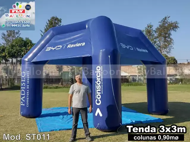 Tenda inflável promocional personalizada para BYD Raviera