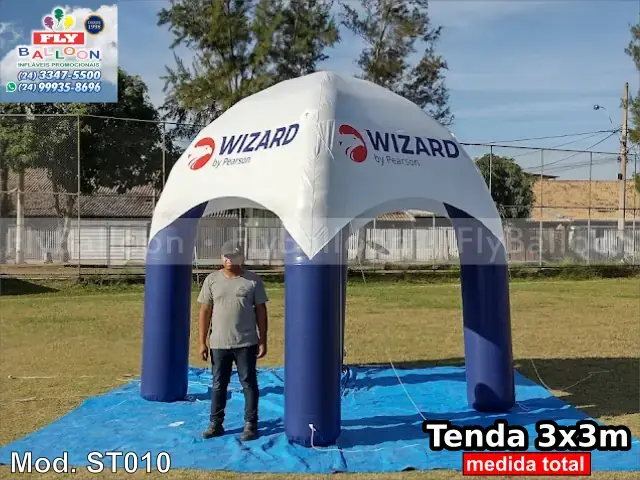 Tenda inflável promocional personalizada para Wizard by Pearson